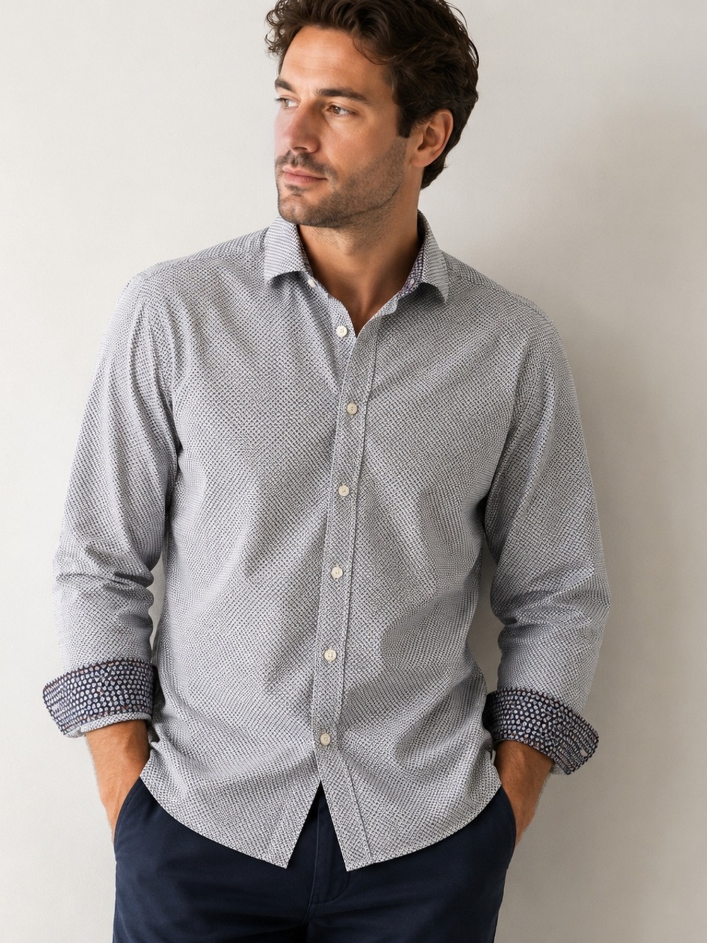 Twenty Eight Degrees Men's 3XL Flip Cuff Blue Long Sleeve 100% Cotton